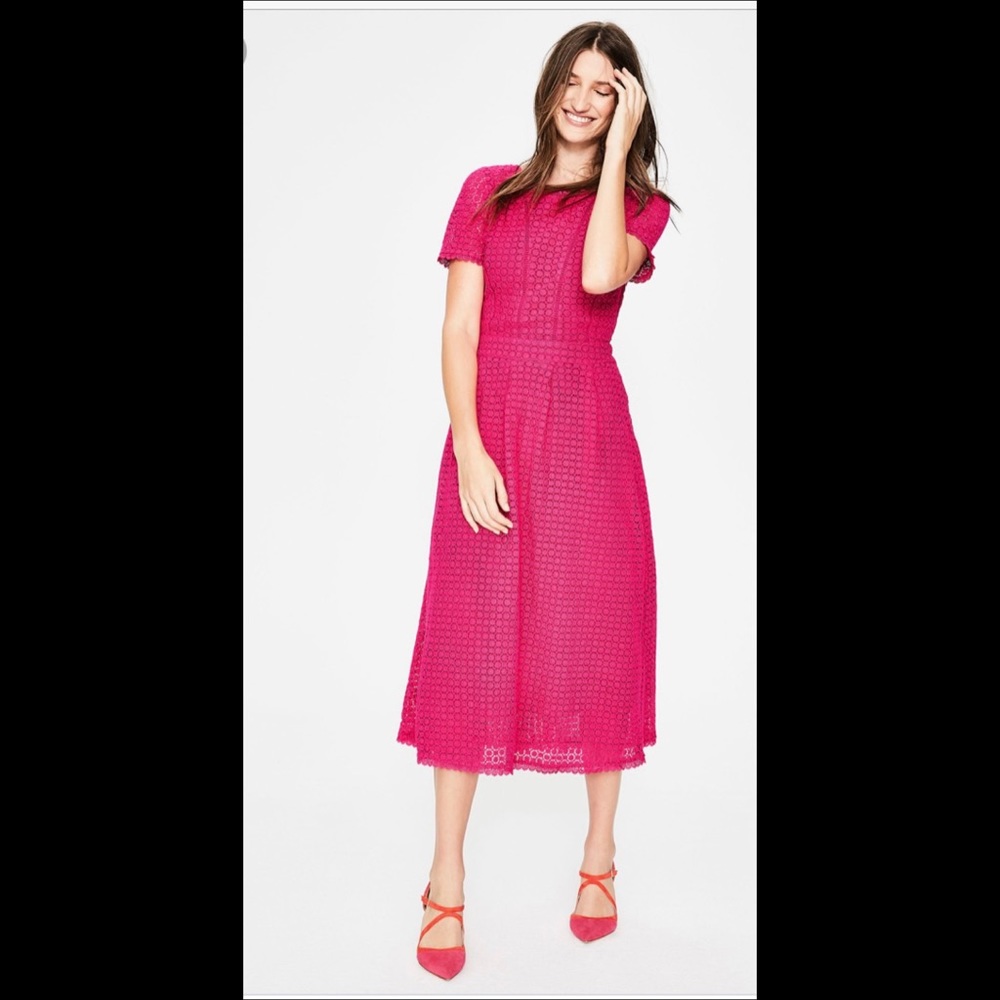NWT Boden Julieta Fit and Flare Pink Lace